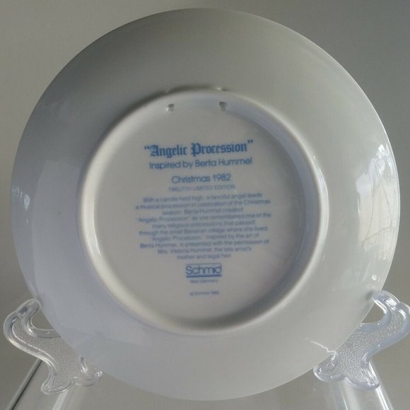 Vintage Bertha Hummel Plate Christmas 1982 Angelic Procession Limited Edition - Picture 2 of 4